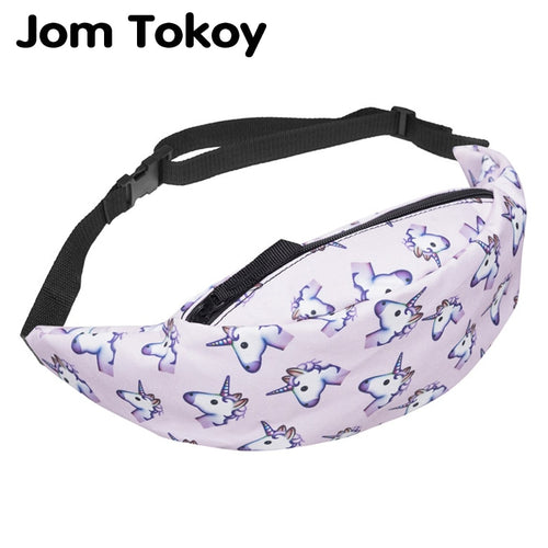 Jom Tokoy New Colorful Waist Bag For Men Fanny Packs Style Belt Bag Unicorn Women Waist Pack Travelling Mobile Phone Bags